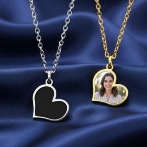 Heart Shape Secret Photo Pendant Necklace - Heat Activated Personalized Pendant
